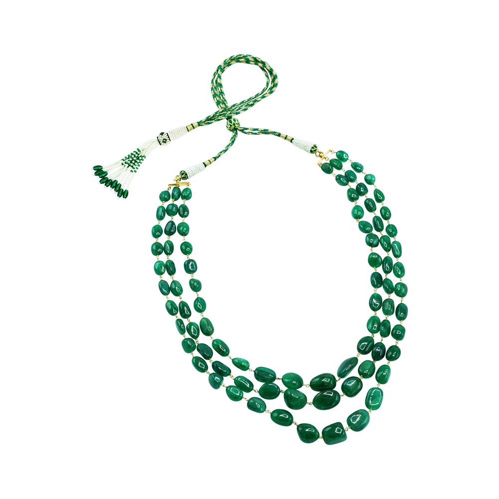 Emerald Beaded Three Line